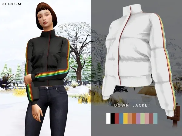 Alpha ChloeM Down Jacket - The Sims 4 Custom Content