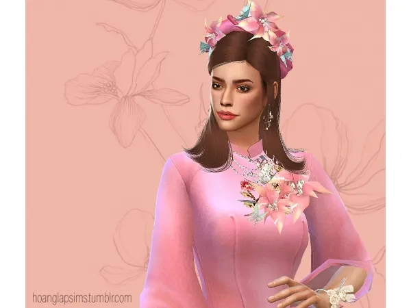 Alpha Vietnamese Ao Dai by hoanglapsims - The Sims 4 Custom Content