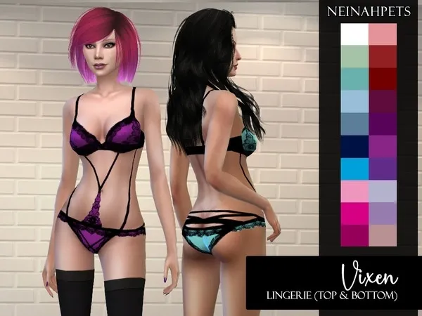 Alpha Vixen Lingerie Set - The Sims 4 Custom Content