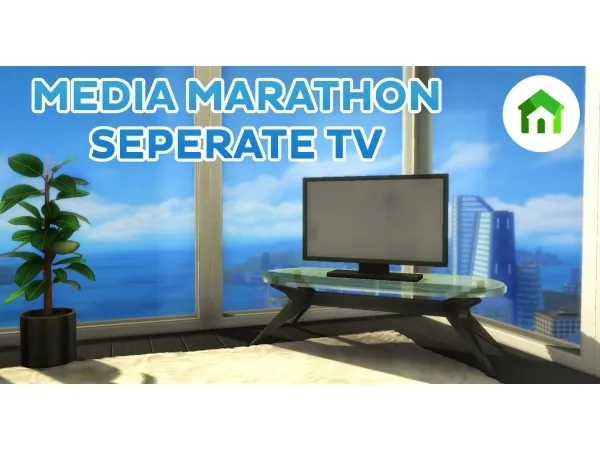Alpha Tiny Living Media Marathoner Television Separated by simsi45 - The Sims 4 Custom Content