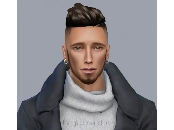 Alpha Slickback Undercut hair by hoanglapsims - The Sims 4 Custom Content