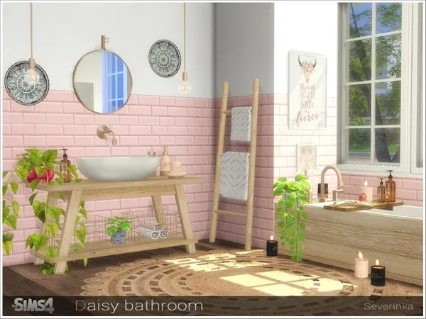 Alpha Daisy bathroom by thesimsresource - The Sims 4 Custom Content