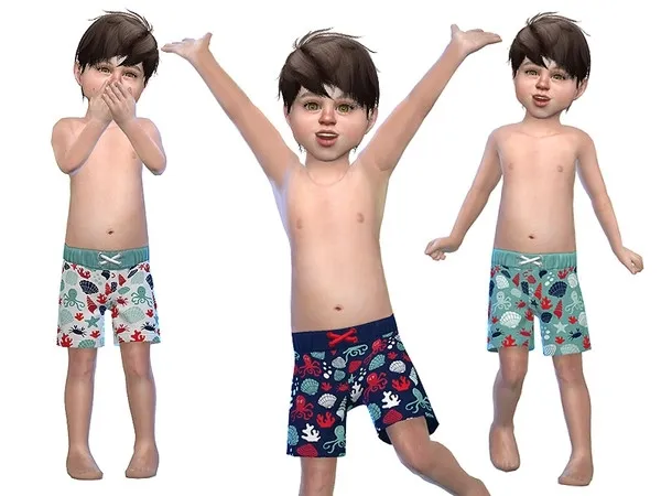 Alpha Swim Shorts for Toddler Boys 01 EP Island Living needed by thesimsresource - The Sims 4 Custom Content