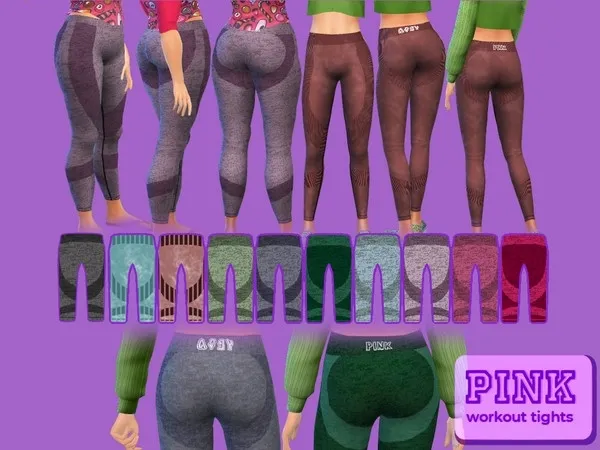 Alpha PINK Seamless Workout Tights - The Sims 4 Custom Content