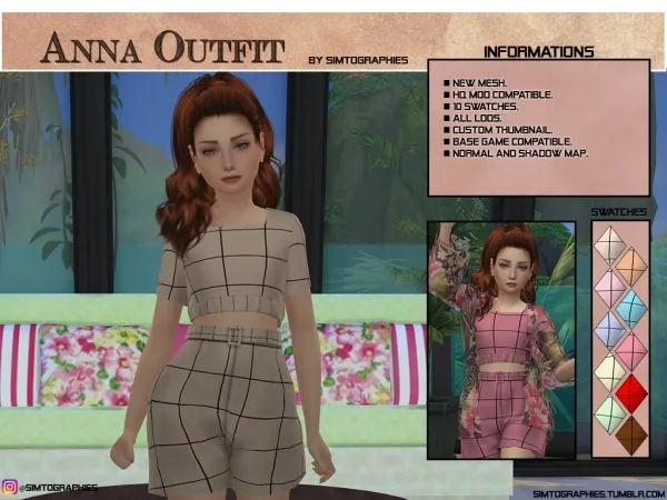 Alpha Anna Outfit by simtographies - The Sims 4 Custom Content