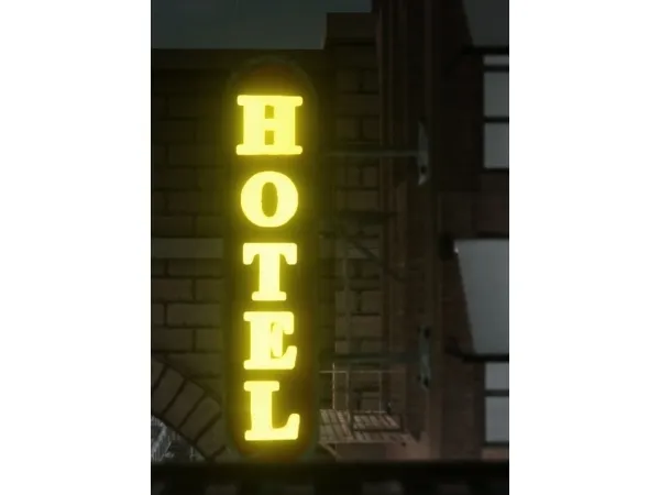 Alpha Analogica Hotel Billboard - The Sims 4 Custom Content