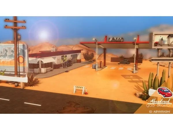 Maxis Match Abandoned Gas Station - The Sims 4 Custom Content