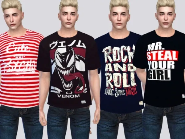 Alpha McLayneSims_ShirtPack 2 2020 by simsfinds - The Sims 4 Custom Content