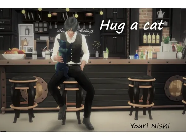 Alpha 202001 Hug a cat pose pack - The Sims 4 Custom Content
