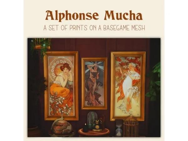 Alpha mucha wall art - The Sims 4 Custom Content