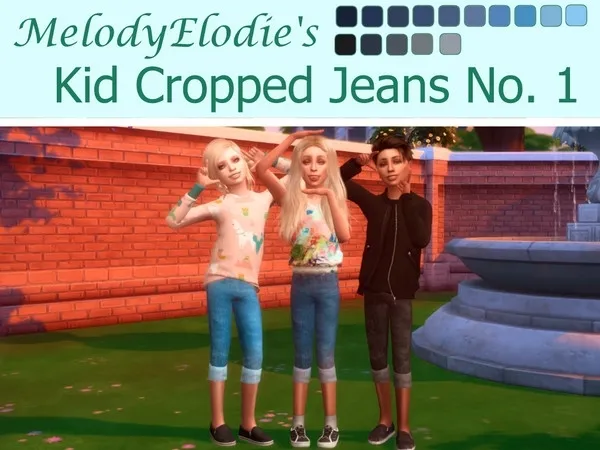 Maxis Match [MelodyElodie] Kid Cropped Jeans No 1 - The Sims 4 Custom Content