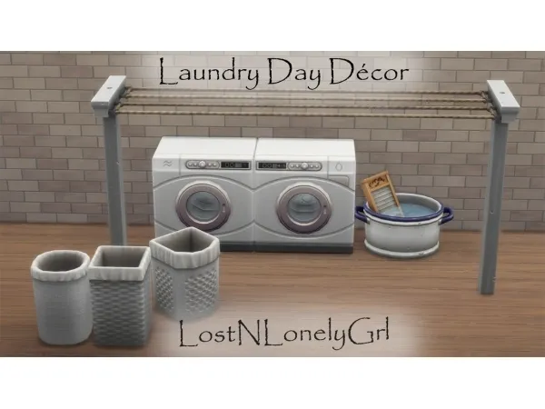 Alpha Laundry Day Appliances as Decor by LostNlonelyGrl86 - The Sims 4 Custom Content