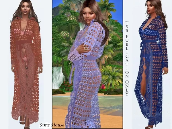 Maxis Match Long lace tunic with a hood by thesimsresource - The Sims 4 Custom Content