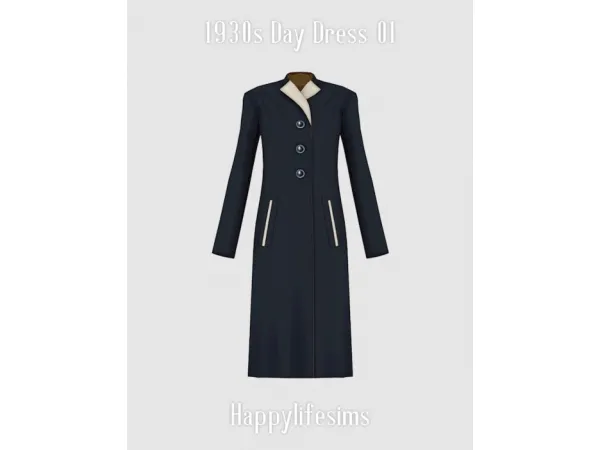 Alpha [Lonelyboy] 1930s Day Dress 01 - The Sims 4 Custom Content