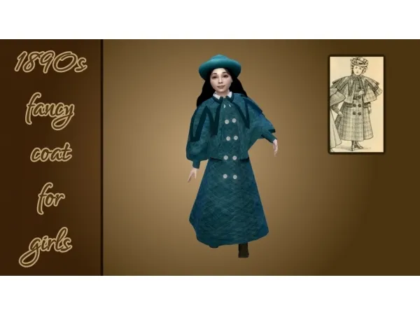 Alpha 1890s fancy coat for girls by vintagesimstress - The Sims 4 Custom Content