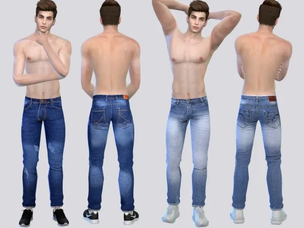 Alpha Washed Jeans 2 Designs by simsfinds - The Sims 4 Custom Content