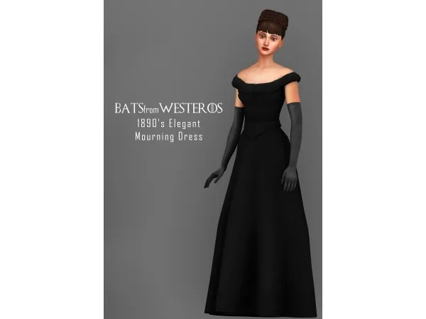 Maxis Match 1890s Elegant Mourning Dress BatsFromWesteros - The Sims 4 Custom Content