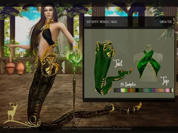 Maxis Match DSF OUTFIT MEDUSA NAGA by thesimsresource - The Sims 4 Custom Content