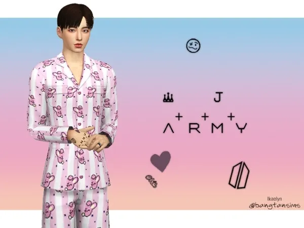 BTS Jungkook ARMY tattoo - The Sims 4 Custom Content