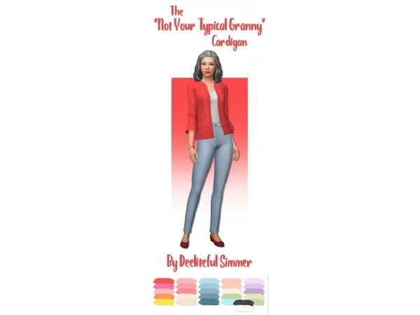Alpha granny cardigan - The Sims 4 Custom Content