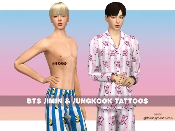 Mix BTS Jimin and Jungkook Tattoos - The Sims 4 Custom Content