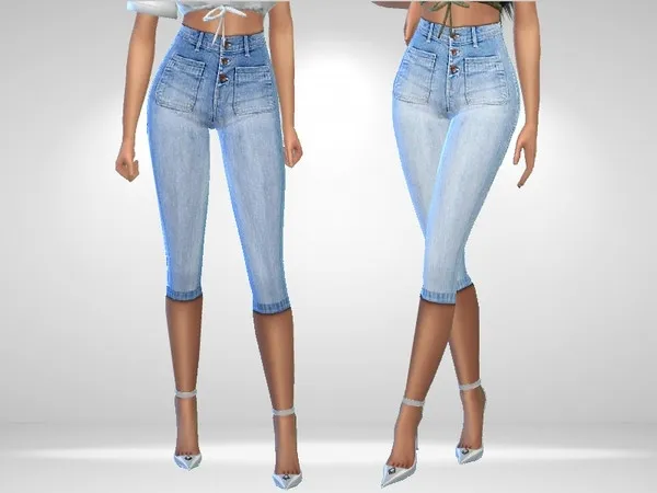 Alpha Cropped Jeans by thesimsresource - The Sims 4 Custom Content