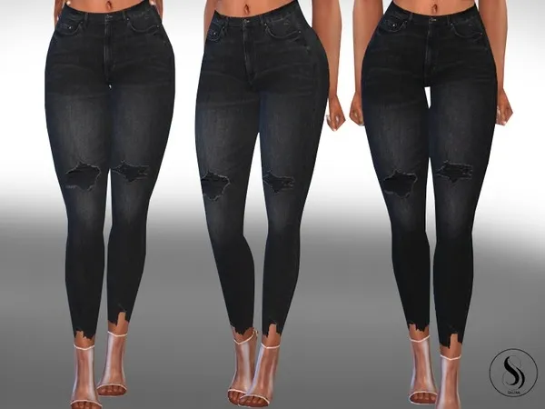 Maxis Match Female Cropped Dark Jeans - The Sims 4 Custom Content