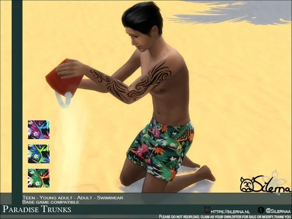 Maxis Match Paradise Trunks - The Sims 4 Custom Content
