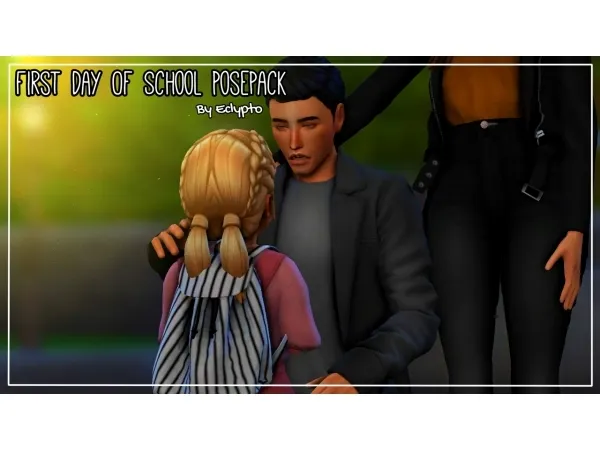 Maxis Match First day of School Posepack by Eclypto - The Sims 4 Custom Content