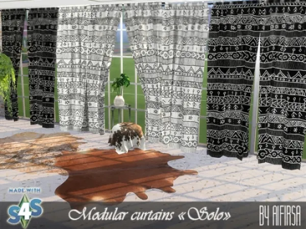 Maxis Match Modular curtains Solo - The Sims 4 Custom Content