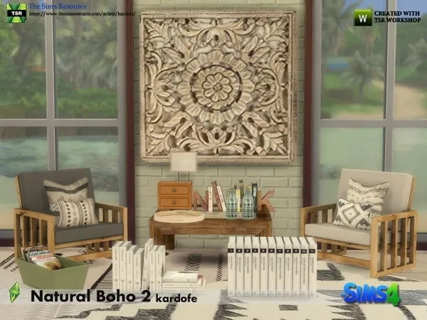 Alpha kardofe_Natural Boho Room 2 - The Sims 4 Custom Content