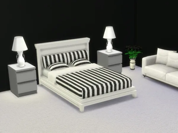 Alpha Shimmering Stripes Bed Set REQUIRES CATS AND DOGS - The Sims 4 Custom Content