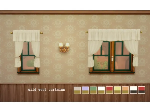 Maxis Match Wild West curtains - The Sims 4 Custom Content