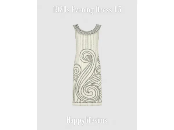 Alpha [Lonelyboy] 1920s Evening Dress 05 - The Sims 4 Custom Content