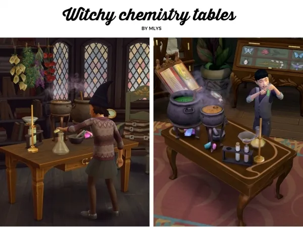 Maxis Match Witchy kid chemistry tables - The Sims 4 Custom Content