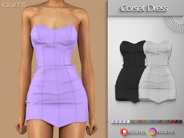 Alpha Corset Mini Dress by polygoncouture - The Sims 4 Custom Content