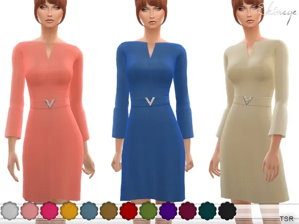 Maxis Match Embellished Belted Mini Dress by thesimsresource - The Sims 4 Custom Content