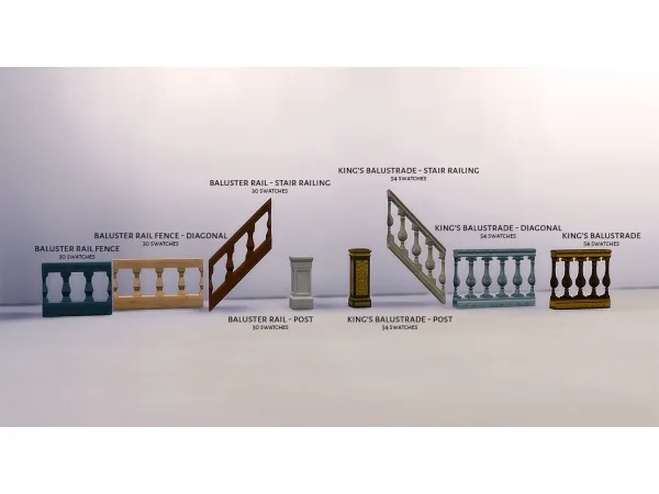 Alpha Palatial Fences Railings - The Sims 4 Custom Content
