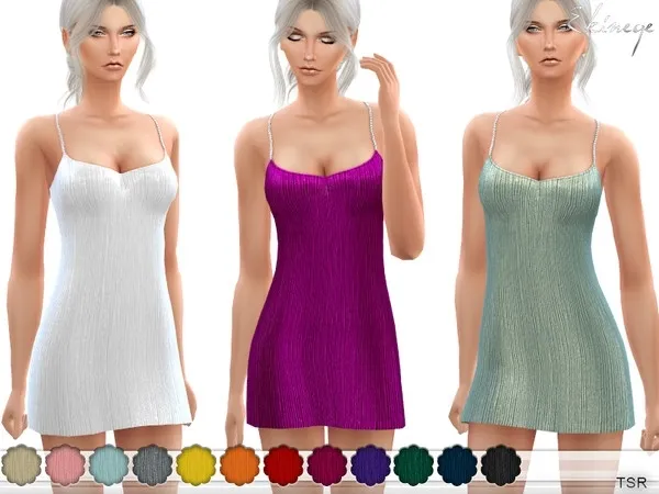 Maxis Match Mini Dress With Crystal Straps by thesimsresource - The Sims 4 Custom Content