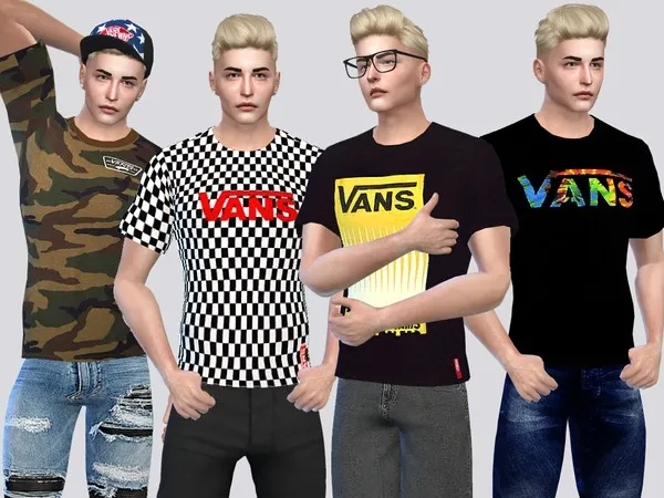 Alpha Shirt Pack Vans 2020 by thesimsresource - The Sims 4 Custom Content