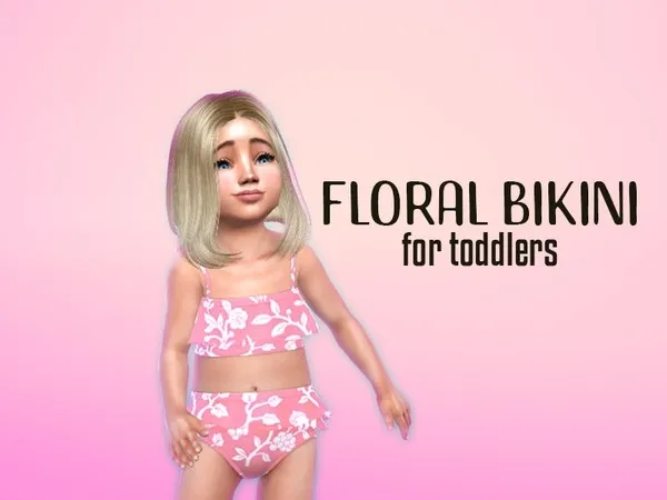 Alpha Floral toddler bikini Island Living needed - The Sims 4 Custom Content