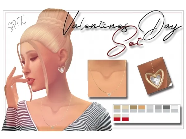 Maxis Match sunflowerpetalscc Valentines Day Jewelry Set by sunflowerpetals - The Sims 4 Custom Content