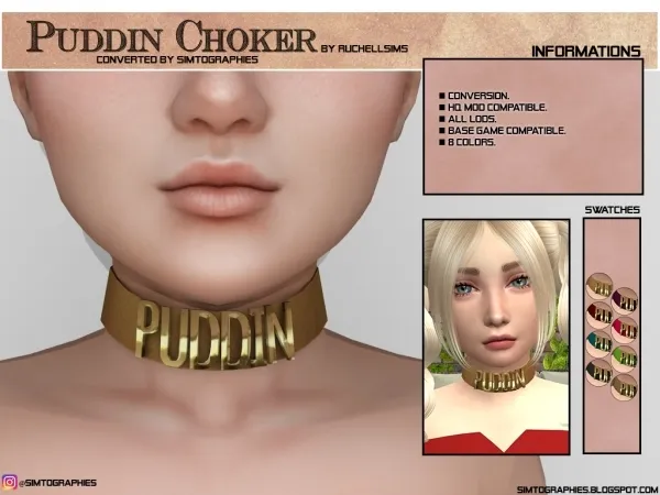 Alpha Puddin Choker (for kids) - The Sims 4 Custom Content