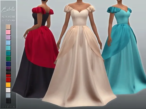Alpha Estella Gown - The Sims 4 Custom Content