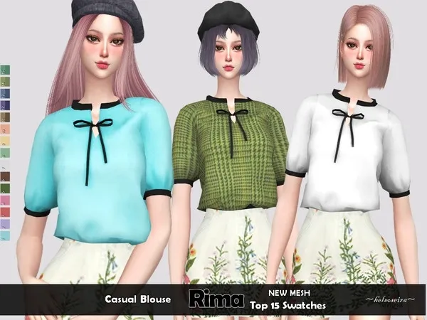 Alpha RIMA Casual Blouse by thesimsresource - The Sims 4 Custom Content
