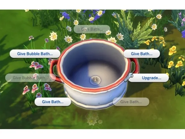 Alpha Off grid ToddlerPet Washtub by K9DB - The Sims 4 Custom Content