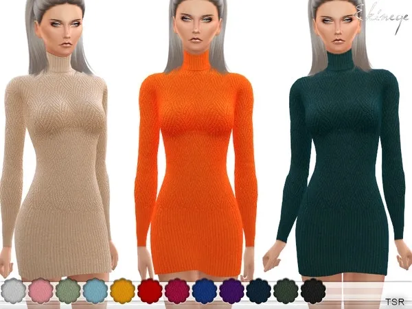 Maxis Match Turtleneck Sweater Dress - The Sims 4 Custom Content
