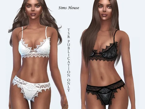 Maxis Match Set of lace underwear by thesimsresource - The Sims 4 Custom Content