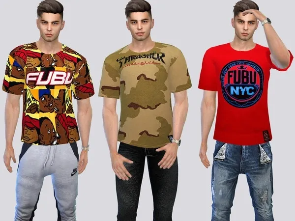 Alpha Urban Hop Shirts - The Sims 4 Custom Content