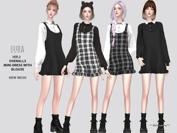 Alpha UURA Ver2 Mini Dress with Blouse by thesimsresource - The Sims 4 Custom Content